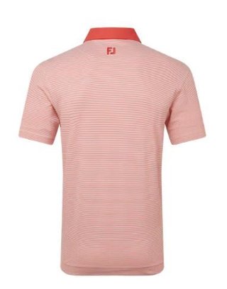 FootJoy Feeder Stripe Pique men's polo, nantucket red