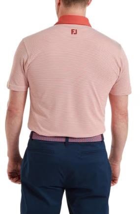 FootJoy Feeder Stripe Pique men's polo, nantucket red