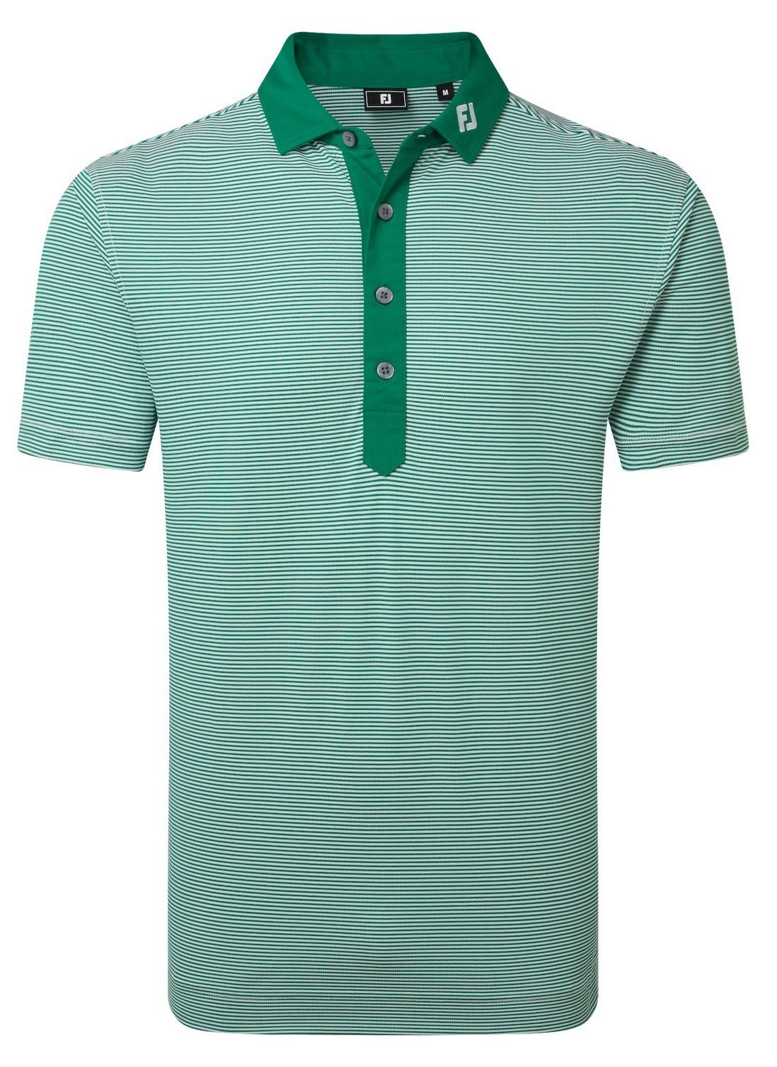 FootJoy Feeder Stripe Pique men's polo, field green