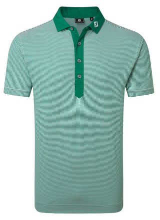 FootJoy Feeder Stripe Pique men's polo, field green