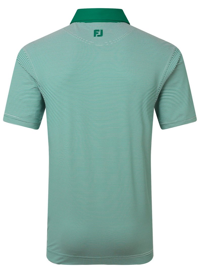 FootJoy Feeder Stripe Pique men's polo, field green
