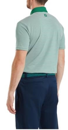 FootJoy Feeder Stripe Pique men's polo, field green