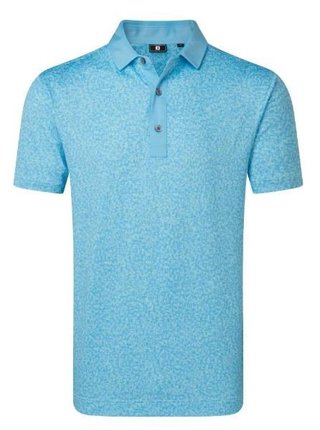 FootJoy Condensed Camo Print Lisle men's polo, sea glass/blue reef/deep reef