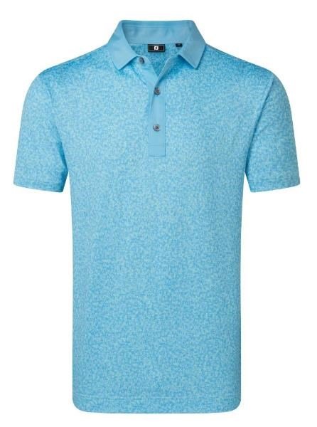 FootJoy Condensed Camo Print Lisle men's polo, sea glass/blue reef/deep reef