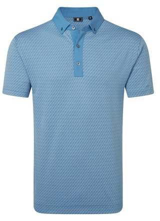 FootJoy Star Geo Jacquard men's polo, coastal blue