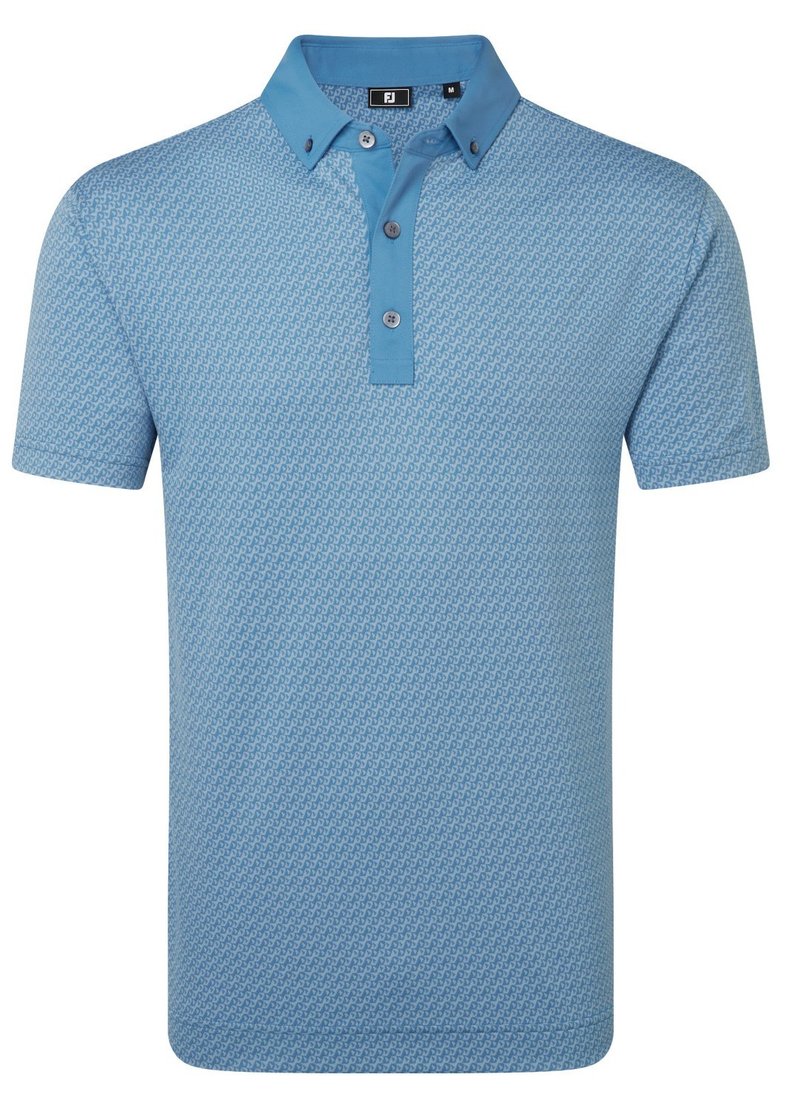FootJoy Star Geo Jacquard men's polo, coastal blue