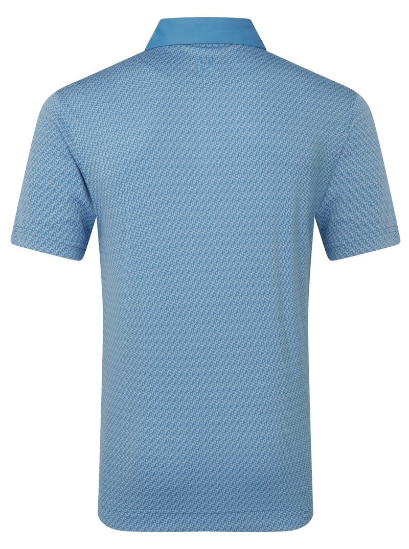 FootJoy Star Geo Jacquard men's polo, coastal blue