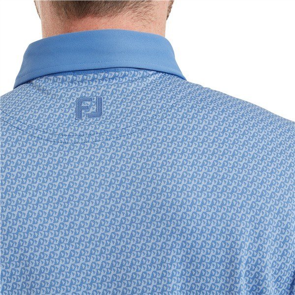 FootJoy Star Geo Jacquard men's polo, coastal blue