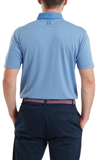 FootJoy Star Geo Jacquard men's polo, coastal blue