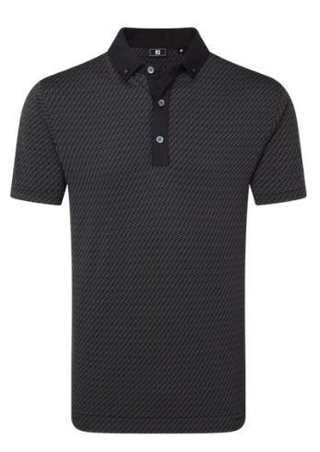 FootJoy Star Geo Jacquard men's polo, black
