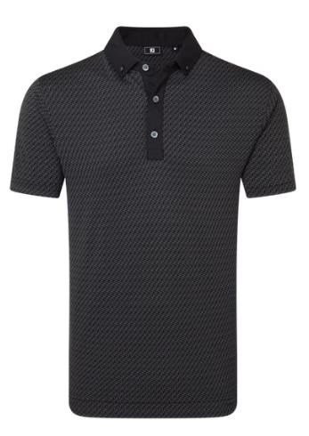 FootJoy Star Geo Jacquard men's polo, black