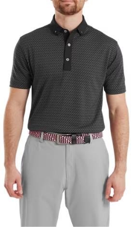 FootJoy Star Geo Jacquard men's polo, black