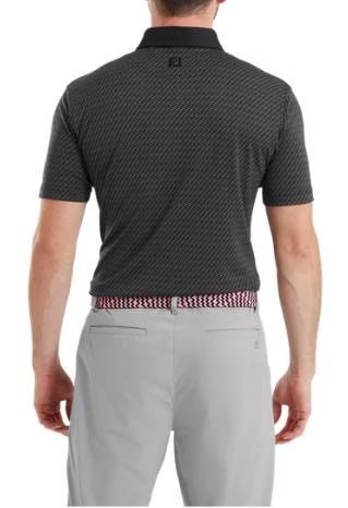 FootJoy Star Geo Jacquard men's polo, black