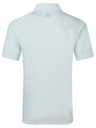 FootJoy Wingtip Floral Lisle men's polo, white/sea glass