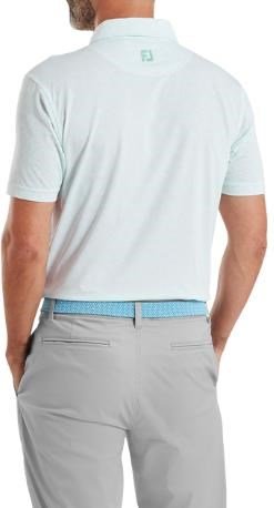 FootJoy Wingtip Floral Lisle men's polo, white/sea glass