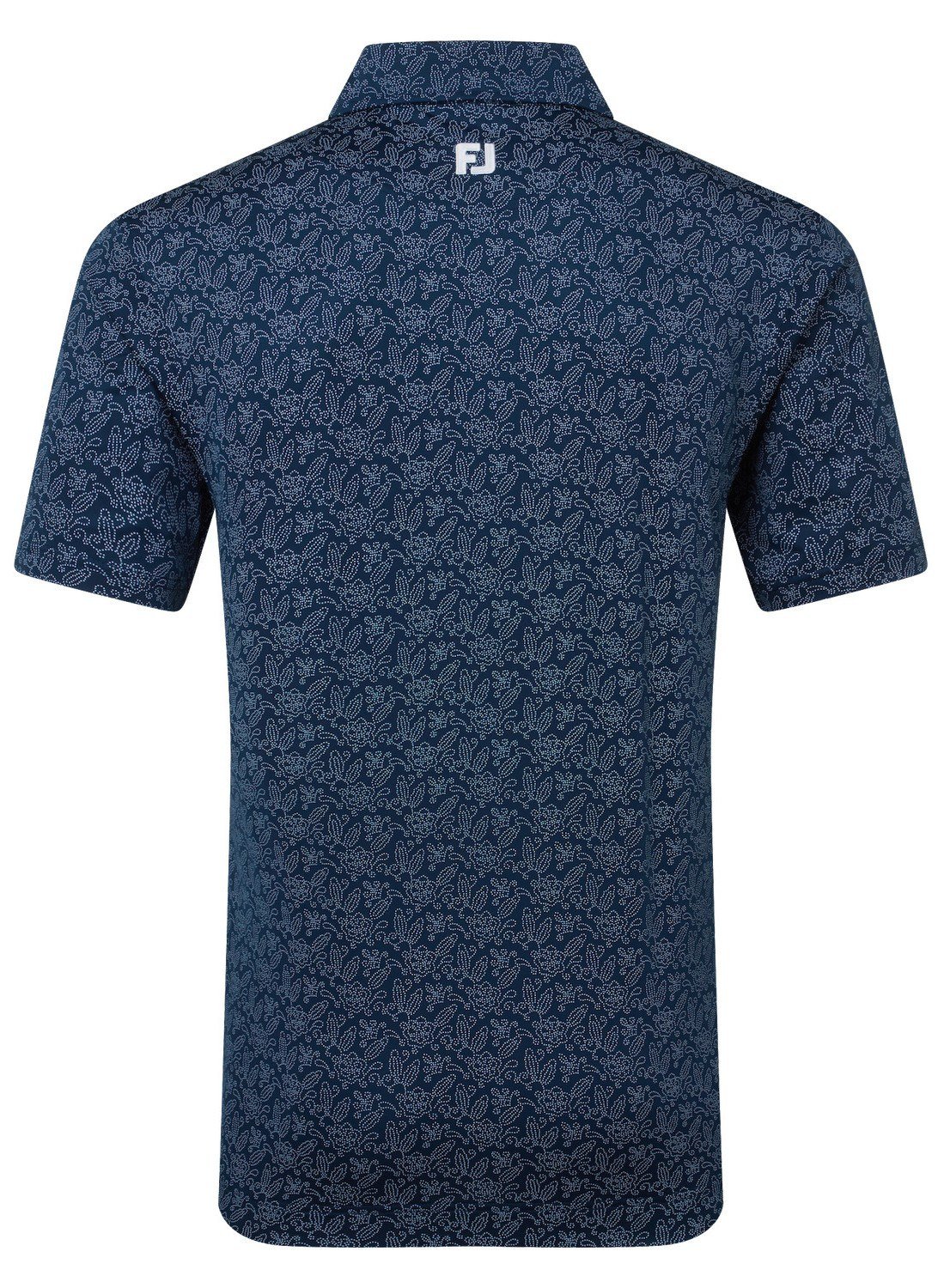 FootJoy Wingtip Floral Lisle men's polo, navy/white