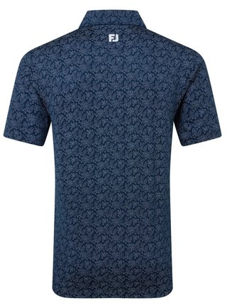 FootJoy Wingtip Floral Lisle men's polo, navy/white