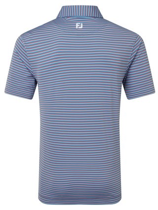 FootJoy Shadow Stripe Lisle men's polo, coastal blue