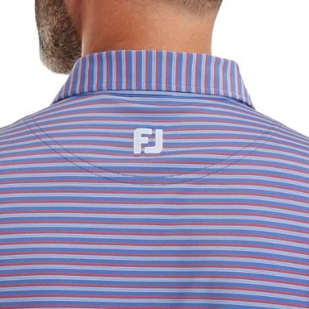 FootJoy Shadow Stripe Lisle men's polo, coastal blue