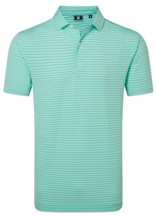 FootJoy Shadow Stripe Lisle men's polo, sea glass