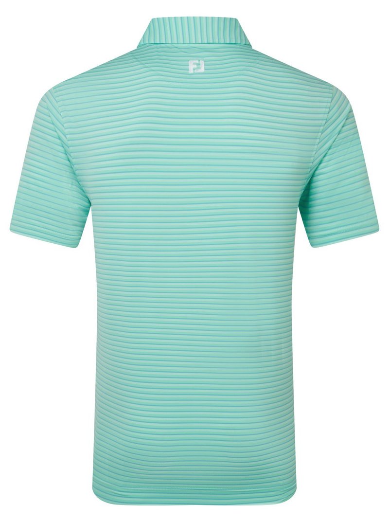 FootJoy Shadow Stripe Lisle men's polo, sea glass
