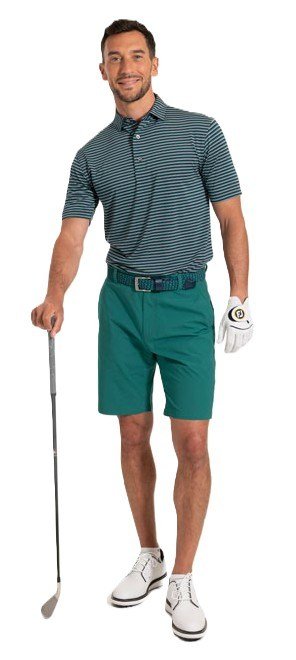 FootJoy Shadow Stripe Lisle men's polo, navy