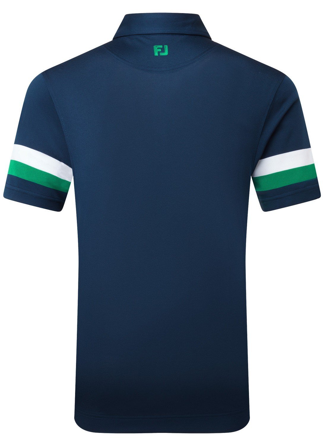 FootJoy Sleeve Stripe Pique men's polo, navy/field green/white