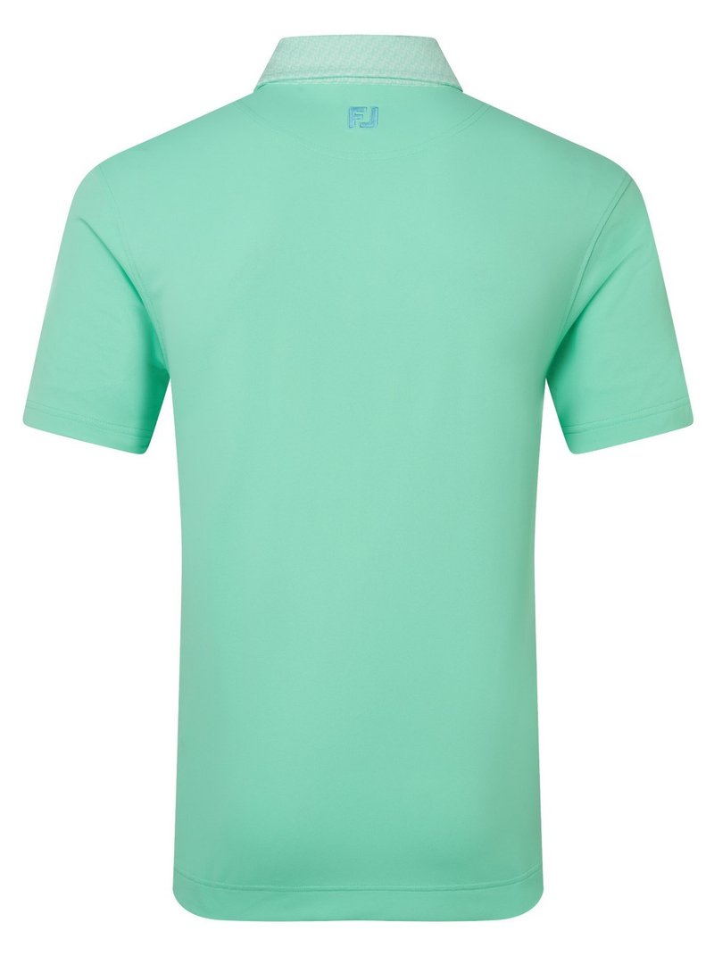 FootJoy Star Geo Trim Pique men's polo, sea glass