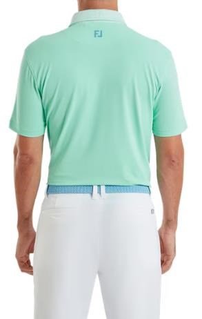 FootJoy Star Geo Trim Pique men's polo, sea glass