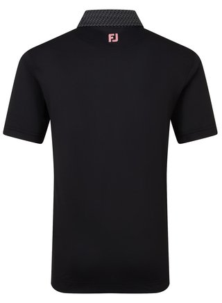 FootJoy Star Geo Trim Pique men's polo, black