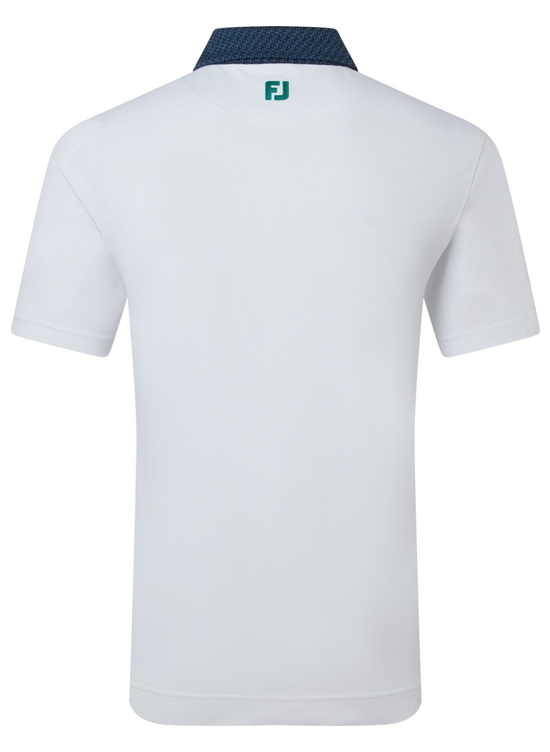 FootJoy Star Geo Trim Pique men's polo, white/navy