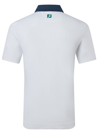 FootJoy Star Geo Trim Pique men's polo, white/navy