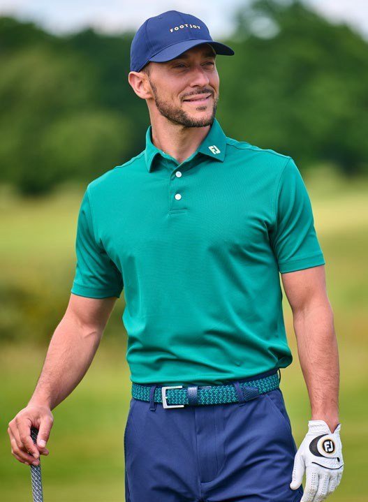 FootJoy Stretch Pique Solid men's polo, field green