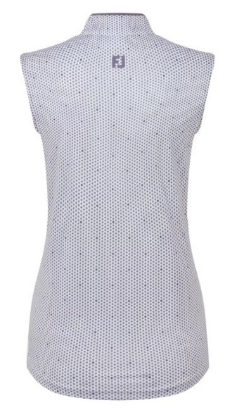 FootJoy Zip Front Tank Printed women's polo, navy/white/dusty violet