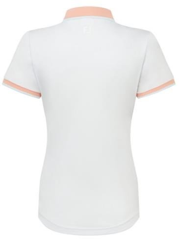 FootJoy Cap Sleeve women's polo, white/desert peach