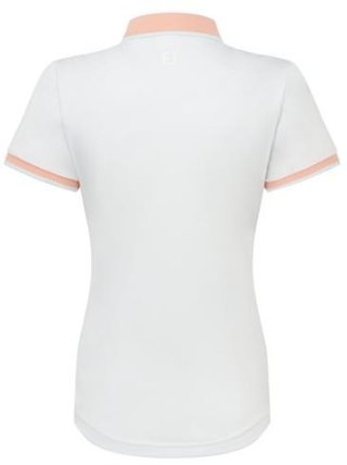 FootJoy Cap Sleeve women's polo, white/desert peach