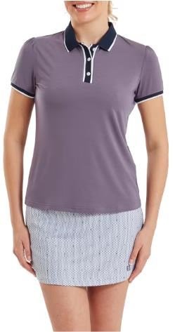 FootJoy Cap Sleeve women's polo, dusty violet/navy