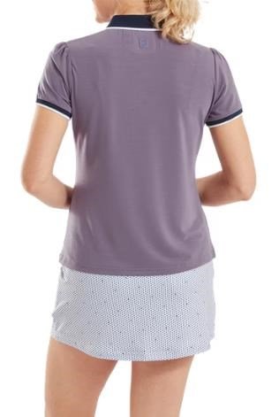 FootJoy Cap Sleeve women's polo, dusty violet/navy