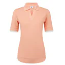 FootJoy Texture Knit women's polo, desert peach/white