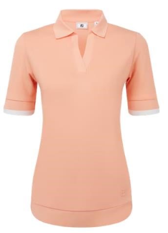 FootJoy Texture Knit women's polo, desert peach/white