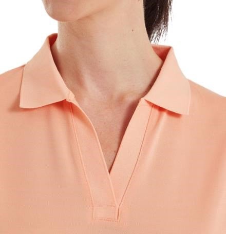 FootJoy Texture Knit women's polo, desert peach/white