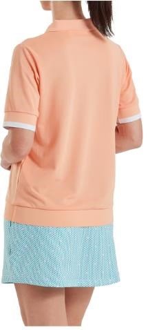 FootJoy Texture Knit women's polo, desert peach/white