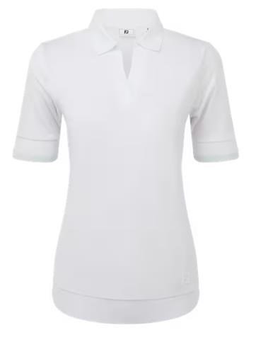 FootJoy Texture Knit women's polo, white/glacial blue