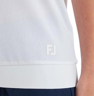 FootJoy Texture Knit women's polo, white/glacial blue