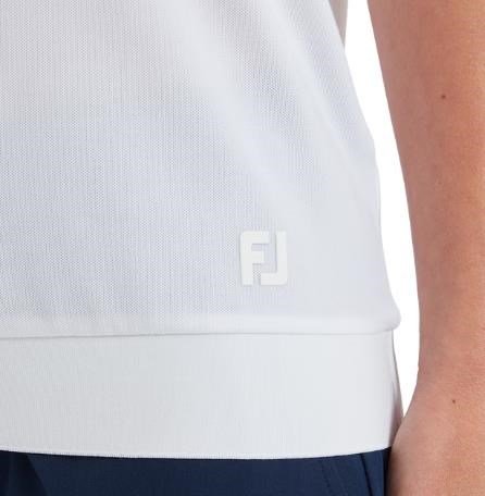FootJoy Texture Knit women's polo, white/glacial blue