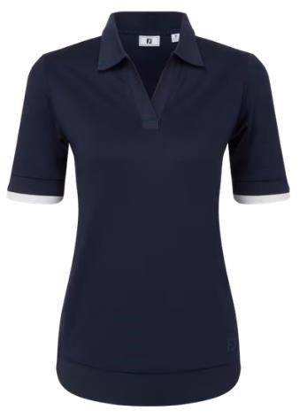 FootJoy Texture Knit women's polo, navy/white
