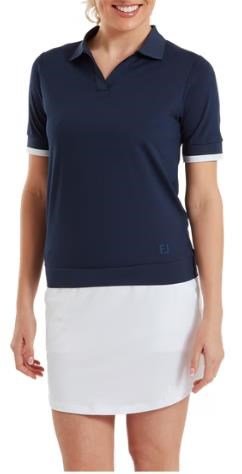 FootJoy Texture Knit women's polo, navy/white