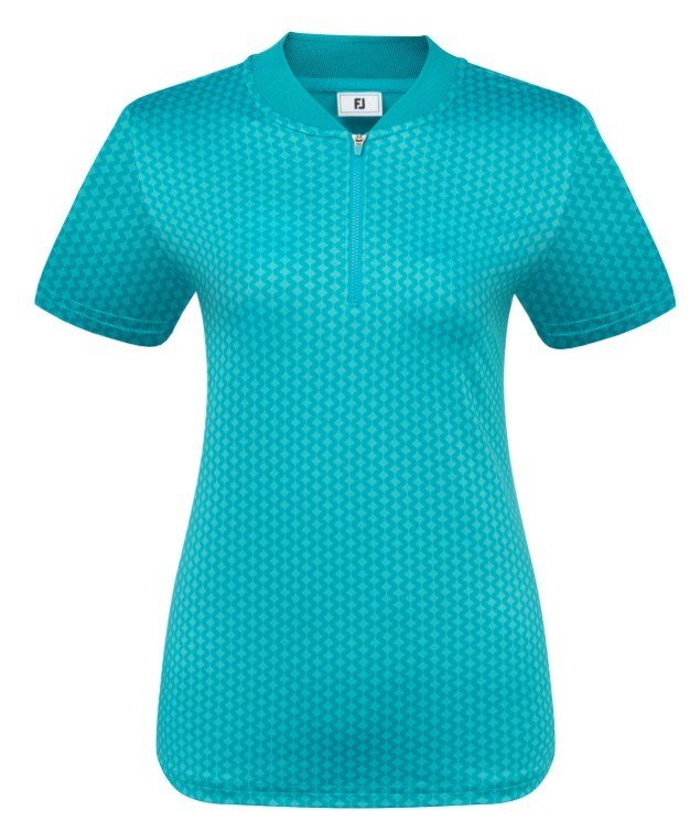 FootJoy Zip Blade women's polo, tonal tile blue print