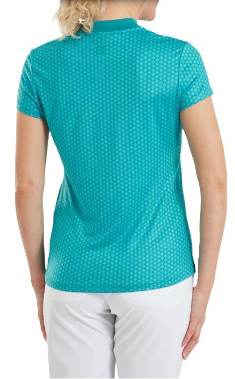 FootJoy Zip Blade women's polo, tonal tile blue print