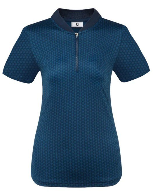 FootJoy Zip Blade women's polo, tonal tile navy print